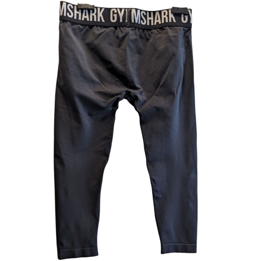 Gymshark Black Low Rise Logo Waist Band Leggings Performance Fit Size M - Picture 2 of 11